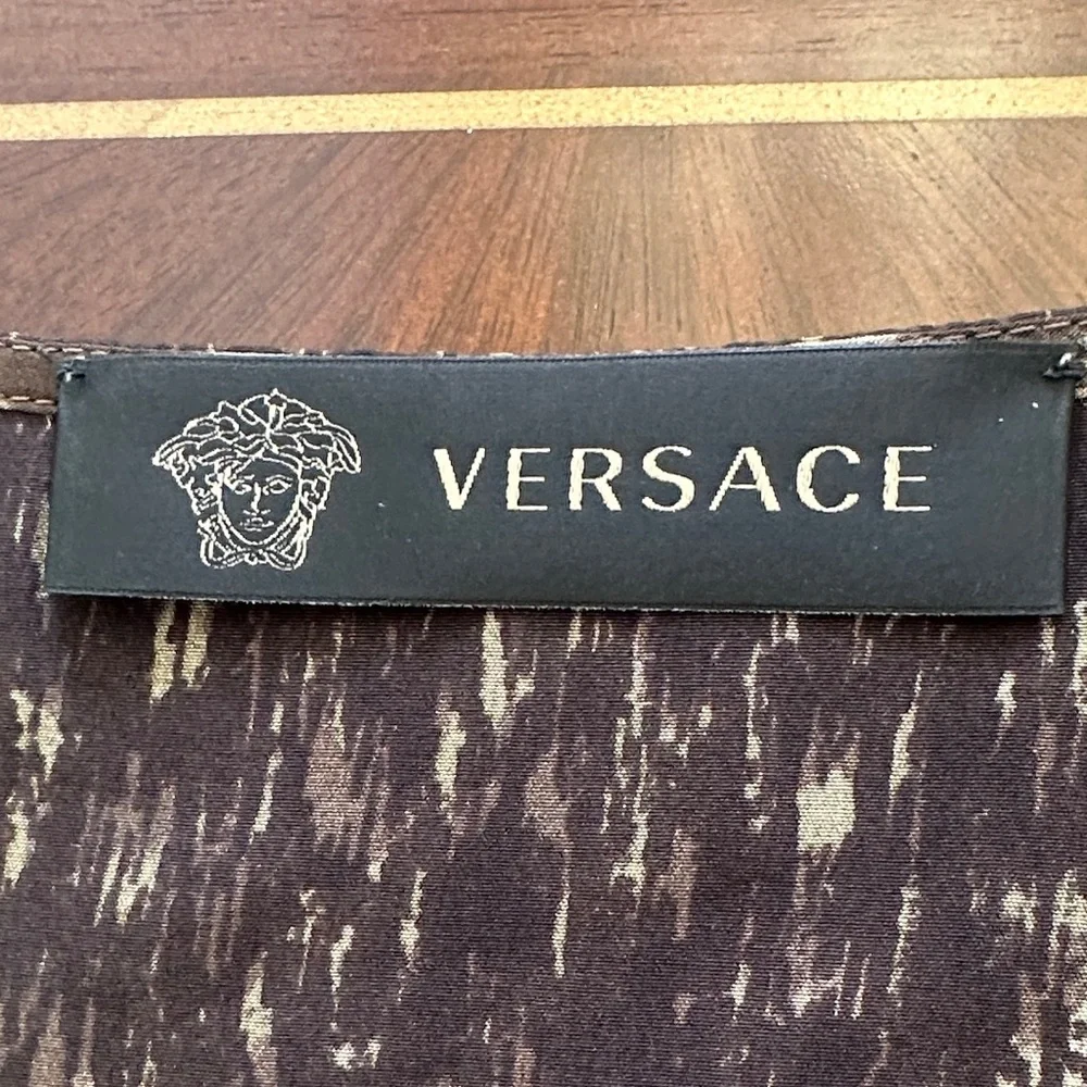 Versace Silk Leopard & Baroque Print Mini Dress – Authentic Italian Designer - Picture 2 of 15